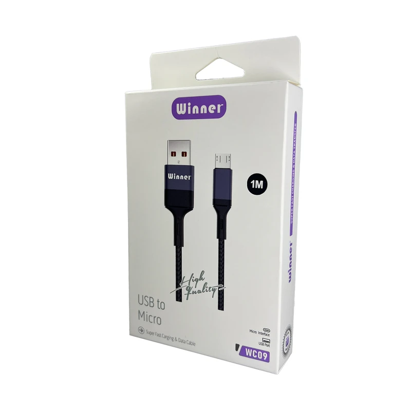 کابل تبدیل USB-A به microUSB وینر مدل WC09 طول 1 متر