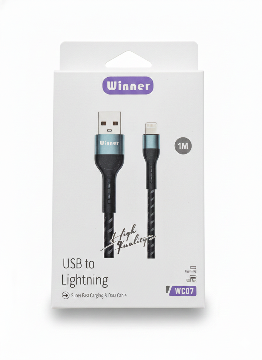 کابل تبدیل USB به LIGHTNING مدل EC07 طول 1.2 متر
