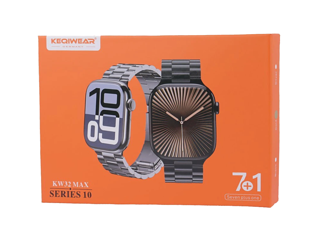 ساعت هوشمند طرح اپل واچ KEQIWEAR مدل KW32 MAX + هفت بند